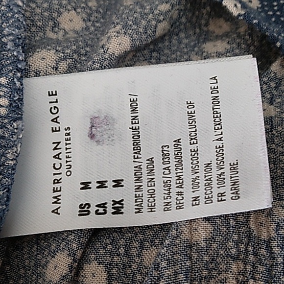 American Eagle Floral Paisley Lace - Up Flutter Sleeve Boho Cropped Top …‎ - Picture 7 of 7